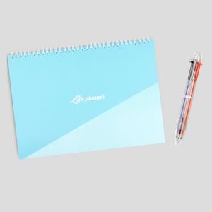 A4 Blue Life Planner with Multicolor Pen
